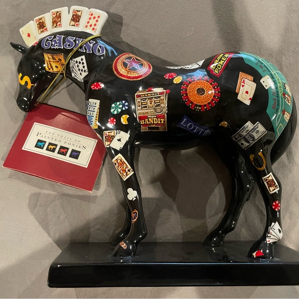 Casino Horse Figurine - Black